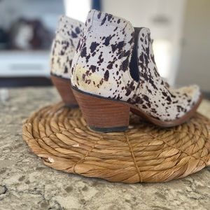 Ariat Cow Print Ankle Boots